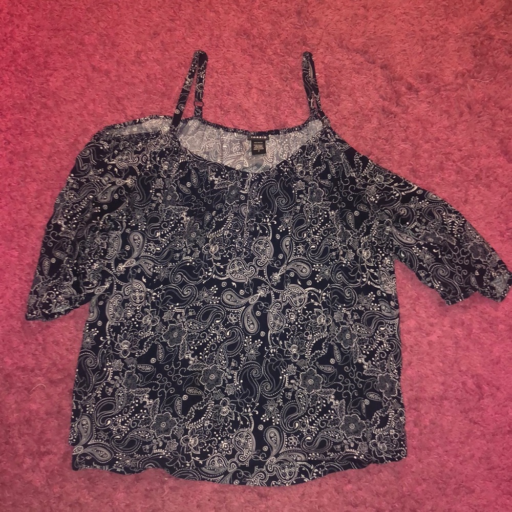 Torrid open shoulder top